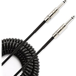 D'Addario PW-CDG-30BK Custom Series Coiled Instrument Cable, Black, 30'