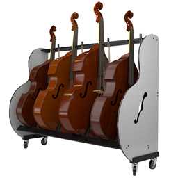 The Band Room™ Mobile 4-Double Bass Rack by A&S Crafted Products