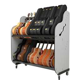 The Band Room™ Mobile Double-Stack Guitar & Case Rack by A&S Crafted Products