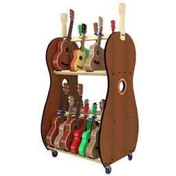 The Band Room™ Mobile 18-Multi-Size Ukulele Rack by A&S Crafted Products