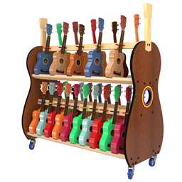 The Band Room™ Mobile 30-Soprano Ukulele Rack by A&S Crafted Products