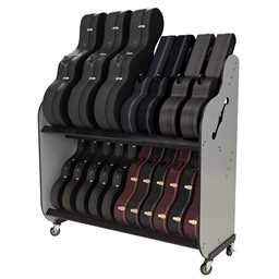 The Band Room™ Mobile Double-Stack Mariachi Case Rack by A&S Crafted Products