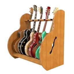 The Session™ Deluxe 5 Guitar Stand in Red Oak by A&S Crafted Products