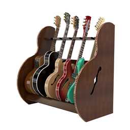 The Session™ Deluxe 5 Guitar Stand in Walnut by A&S Crafted Products