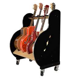 The Session-Pro™ Mobile 4 Guitar Rack by A&S Crafted Products