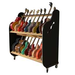 The Session-Pro™ Double-Stack Mobile Guitar Rack by A&S Crafted Products