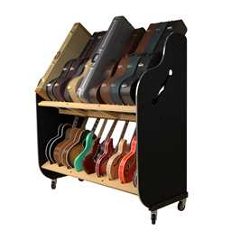 The Session-Pro™ Double-Stack Mobile Guitar & Case Rack by A&S Crafted Products