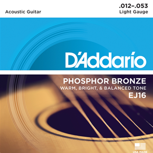 D'Addario EJ16 Phosphor Bronze Acoustic Light - .012-.053