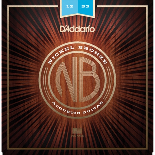 D'Addario   NB1253 Nickel Bronze Acoustic Guitar Strings, Light, 12-53