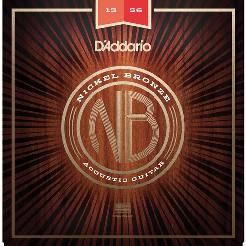 D'Addario NB1356 Set Nickel Bronze Acoustic, Medium, 13-56