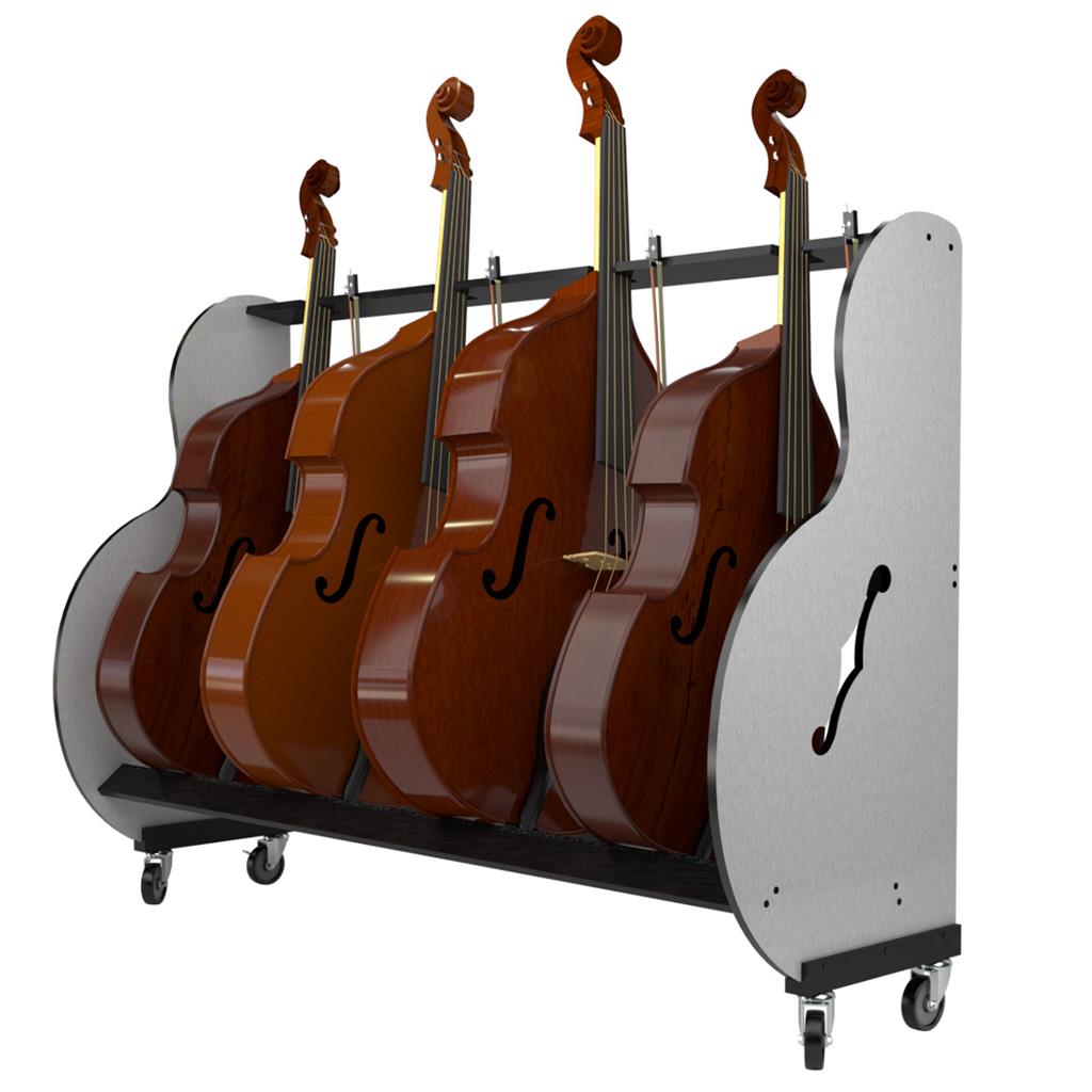 The Band Room™ Mobile 4-Double Bass Rack by A&S Crafted Products