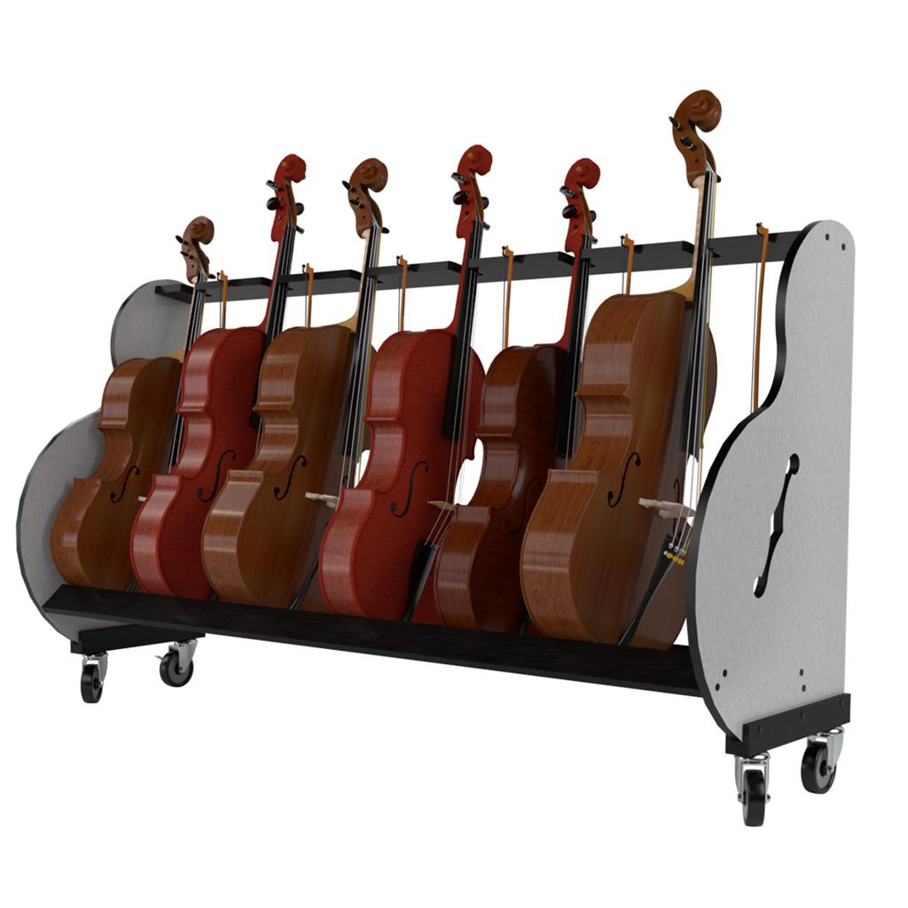 The Band Room™ Mobile 6-Cello Rack by A&S Crafted Products