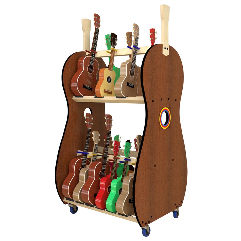 The Band Room™ Mobile 18-Multi-Size Ukulele Rack by A&S Crafted Products