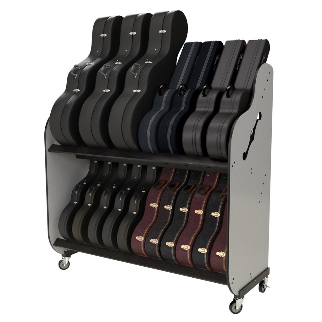 The Band Room™ Mobile Double-Stack Mariachi Case Rack by A&S Crafted Products