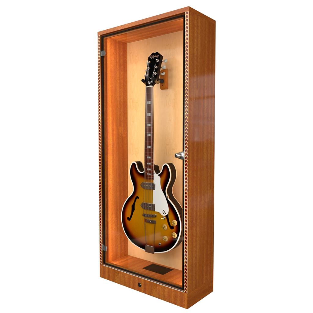 The ShowCase™ Deluxe Lockable Guitar Display Cabinet by A&S Crafted Products