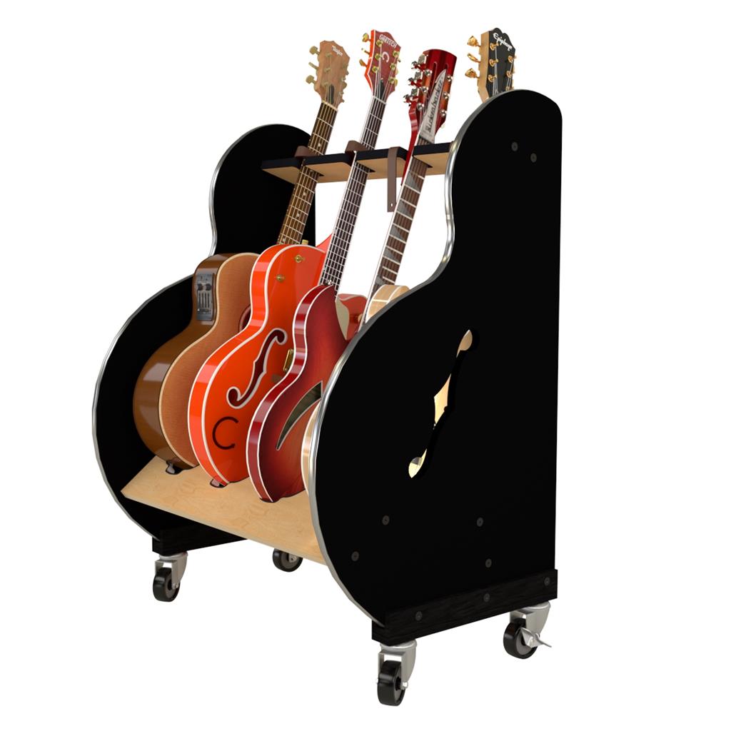 The Session-Pro™ Mobile 4 Guitar Rack by A&S Crafted Products