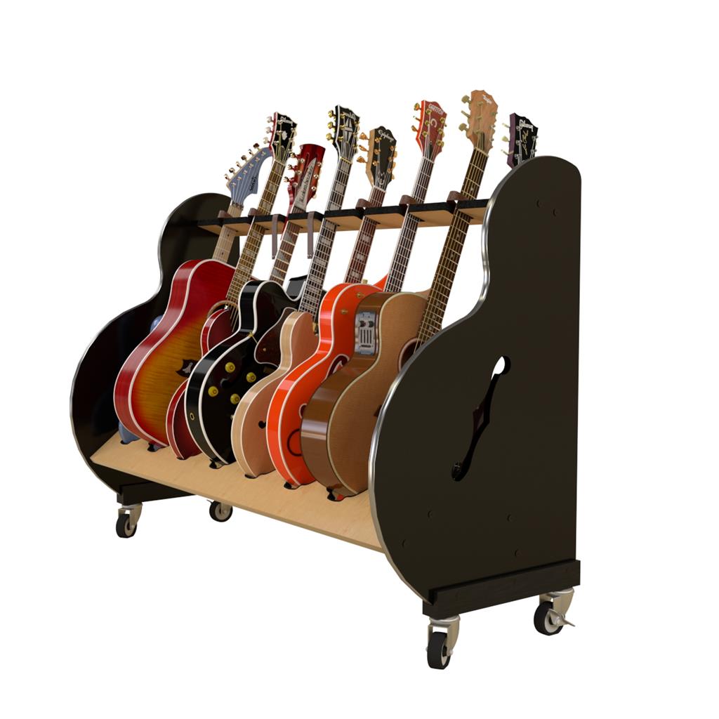 The Session-Pro™ Mobile 8 Guitar Rack by A&S Crafted Products