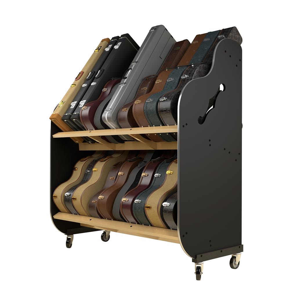 The Session-Pro™ Double-Stack Mobile Guitar Case Rack by A&S Crafted Products