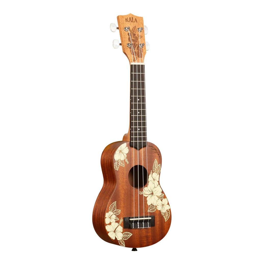 Kala Hibiscus Mahogany Soprano Ukulele