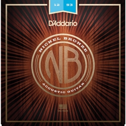 D'Addario  NB1253 Nickel Bronze Acoustic Guitar Strings, Light, 12-53