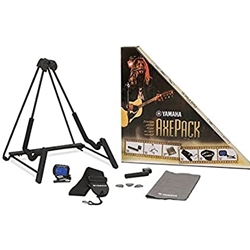 Yamaha AXPAK Triangle Guitar Stand, String Winder, Polish Cloth, Strap, picks, clip-on tuner